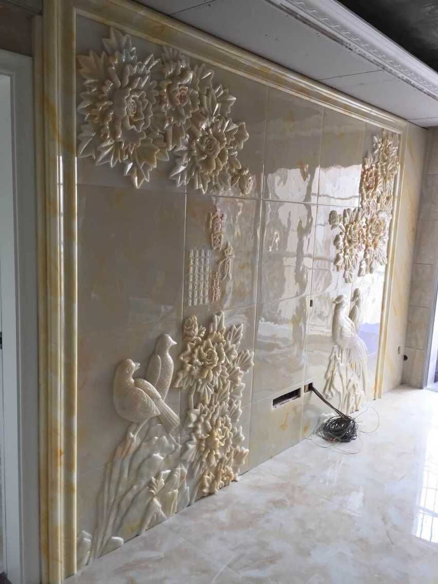 热卖 树脂玉石背景 整体树脂仿玉 欧式电视背景墙
